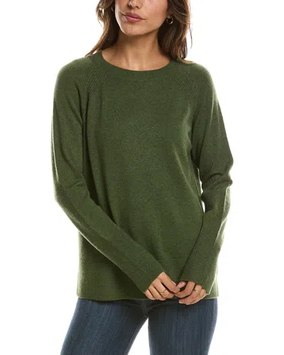 Forte Cashmere Easy Crewneck 100% Cashmere Sweater In Green