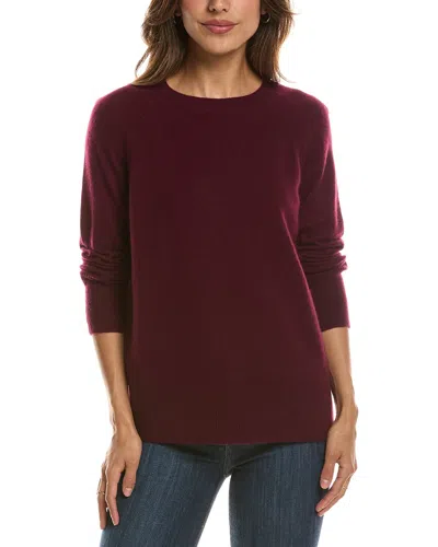 Forte Cashmere Easy Crewneck 100% Cashmere Sweater In Burgundy