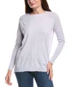 Forte Cashmere Easy High-low Silk & Cashmere-blend Sweater In Gray