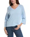 Forte Cashmere Easy Silk & Cashmere-blend Sweater In Blue