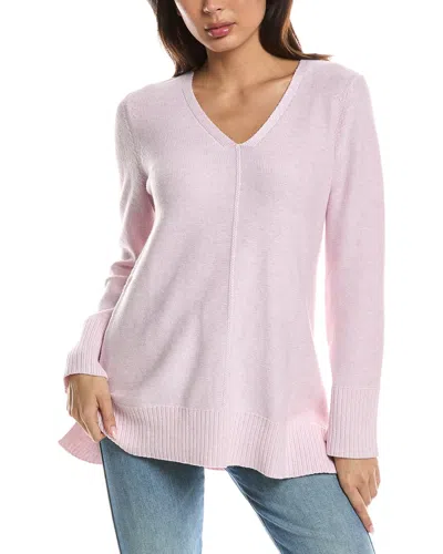 Forte Cashmere Easy V-neck Sweater In Brown