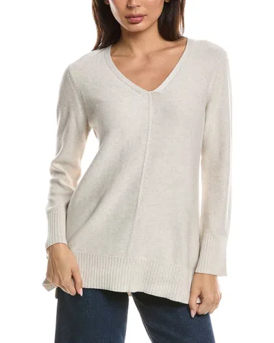 Forte Cashmere Easy V-neck Sweater In Neutral
