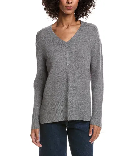 Forte Cashmere Easy Wool & Cashmere-blend Sweater In Gray