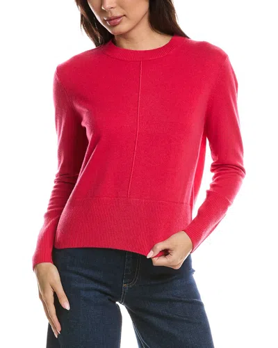 Forte Cashmere Exposed Seam Crewneck 100% Cashmere Sweater In Red