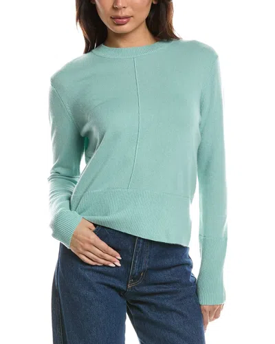 Forte Cashmere Exposed Seam Crewneck Cashmere Sweater In Green
