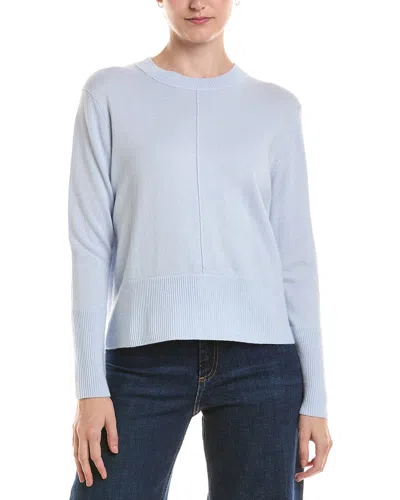 Forte Cashmere Exposed Seam Crewneck Cashmere Sweater In Blue