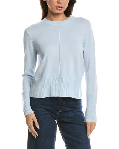 Forte Cashmere Exposed Seam Crewneck Cashmere Sweater In Blue