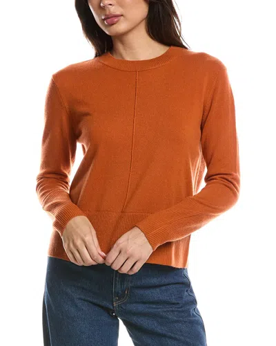 Forte Cashmere Exposed Seam Crewneck Cashmere Sweater In Brown