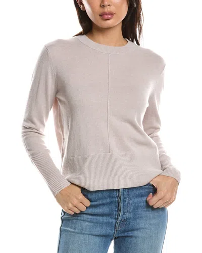 Forte Cashmere Exposed Seam Crewneck Cashmere Sweater In Neutral