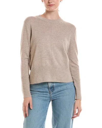 Forte Cashmere Exposed Seam Crewneck Cashmere Sweater In Neutral