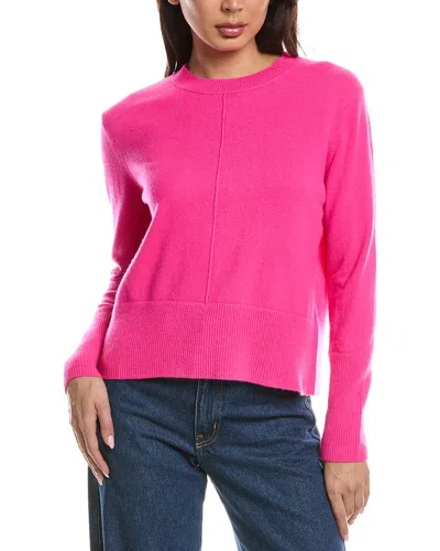 Forte Cashmere Exposed Seam Crewneck Cashmere Sweater In Pink