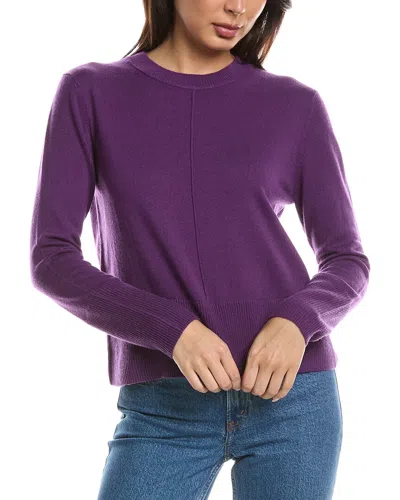 Forte Cashmere Exposed Seam Crewneck Cashmere Sweater In Purple
