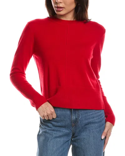 Forte Cashmere Exposed Seam Crewneck Cashmere Sweater In Red