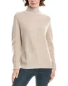 Forte Cashmere Fashioned Rib Funnel Neck Cashmere Sweater In Neutral