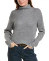 Forte Cashmere Fashioned Rib Funnel Neck Wool & Cashmere-blend Sweater In Grey