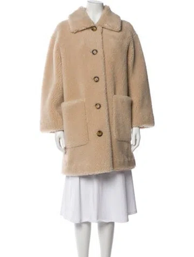 Pre-owned Forte Cashmere Faux Fur Coat In Brown