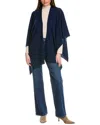 Forte Cashmere Featherweight Cashmere Ruana In Navy