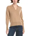 Forte Cashmere Fitted Cashmere Polo Sweater In Brown