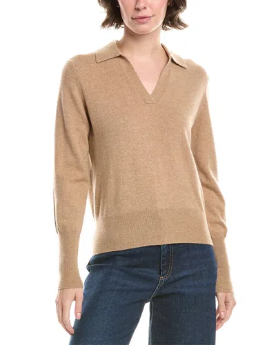 FORTE CASHMERE FITTED CASHMERE POLO SWEATER