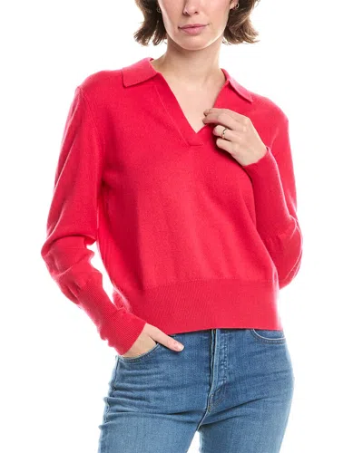 Forte Cashmere Fitted Cashmere Polo Sweater In Red