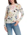 Forte Cashmere Floral Print Cashmere Sweater In Neutral