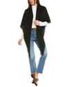 Forte Cashmere Fringe Cashmere Triangle Wrap In Black