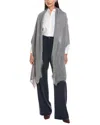 Forte Cashmere Fringe Cashmere Wrap In Gray