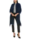 Forte Cashmere Fringe Cashmere Wrap In Blue