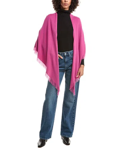 Forte Cashmere Fringe Triangle Cashmere Wrap In Pink