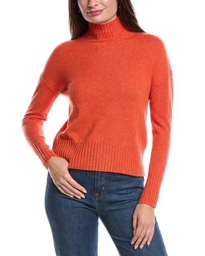 Forte Cashmere Funnel Neck Cashmere Sweater In Orange