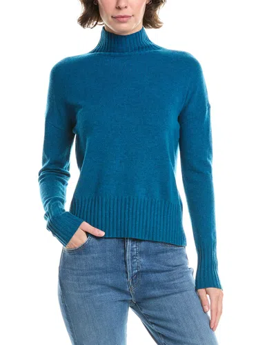 Forte Cashmere Funnel Neck Cashmere Sweater In Blue