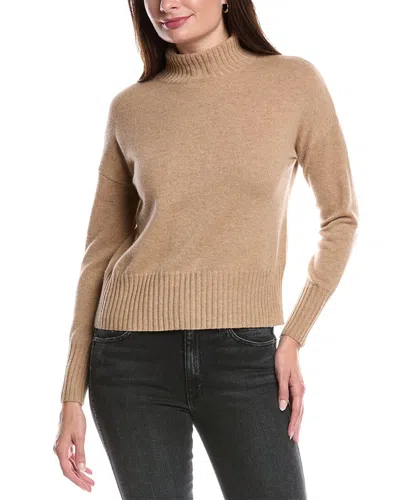 Forte Cashmere Funnel Neck Cashmere Sweater In Brown