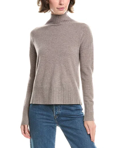 Forte Cashmere Funnel Neck Cashmere Sweater In Brown
