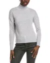 Forte Cashmere Chunky Trim Turtleneck Cashmere Sweater In Gray