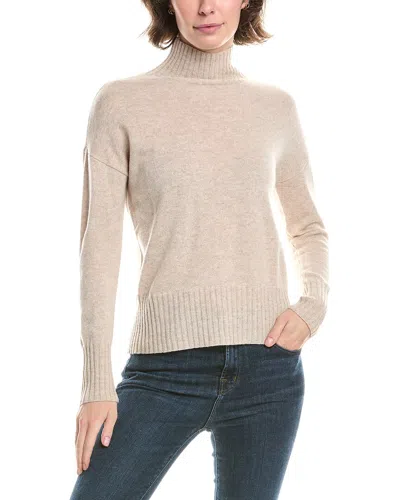 Forte Cashmere Funnel Neck Cashmere Sweater In Neutral