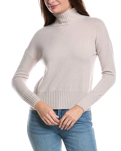 Forte Cashmere Funnel Neck Cashmere Sweater In Neutral