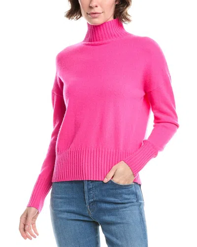 Forte Cashmere Funnel Neck Cashmere Sweater In Pink