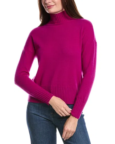 Forte Cashmere Funnel Neck Cashmere Sweater In Purple