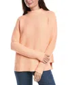 Forte Cashmere Garter Funnel Neck Sweater In Pink