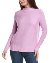 Forte Cashmere Garter Funnel Neck Sweater In Purple