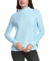 Forte Cashmere Garter Funnel Sweater In Blue