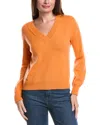 Forte Cashmere Gathered Sleeve V-neck Cashmere Sweater In Multi