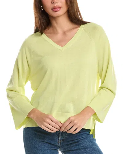 Forte Cashmere High-low Silk & Cashmere-blend Top In Yellow