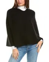Forte Cashmere Hooded Wool & Cashmere-blend Poncho In Black