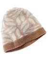 Forte Cashmere Jacquard Cashmere Hat In Grey