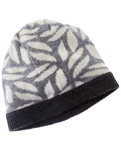 Forte Cashmere Jacquard Cashmere Hat In Grey