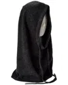 Forte Cashmere Jersey Drawstring Cashmere Hood In Black
