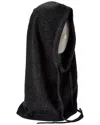 Forte Cashmere Jersey Drawstring Cashmere Hood In Black