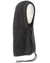 Forte Cashmere Jersey Drawstring Cashmere Hood In Gray