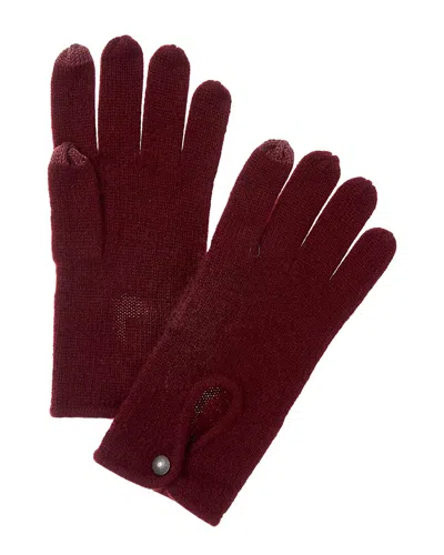 Forte Cashmere Keyhole Cashmere Gloves In Burgundy